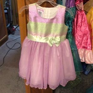 Girls purple and green sparkle tutu dress